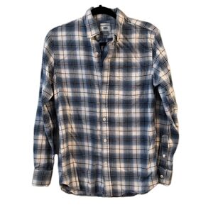 Old Navy Men's Slim Fit Blue Button Up Shirt Small Preppy Cowboy Classic Grunge